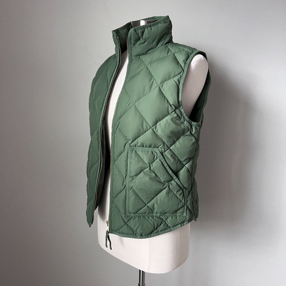 J.Crew Quilted Down Feather Puffer Vest Green Size Large Style 92465 - Picture 16 of 16